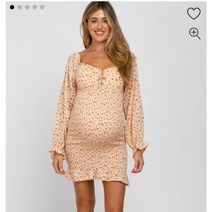 PinkBlush Floral Maternity Smocked Dress